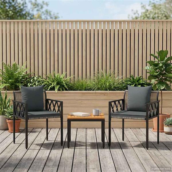 Grote foto vidaxl tuinmeubelset 3 st grijs en donkergrijs poly rattan tuin en terras tuinmeubelen