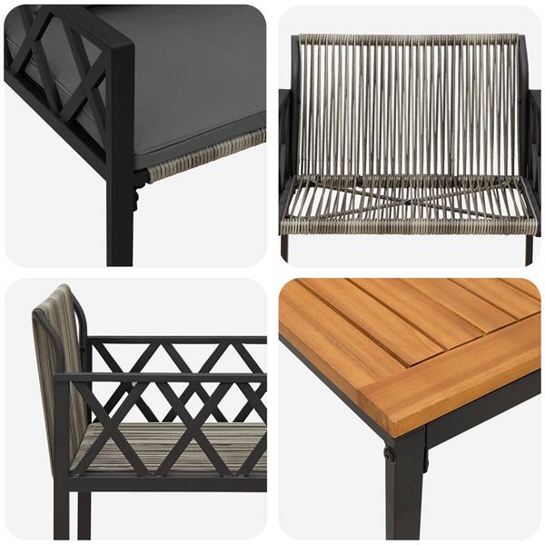 Grote foto vidaxl tuinmeubelset 3 st grijs en donkergrijs poly rattan tuin en terras tuinmeubelen