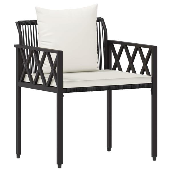 Grote foto vidaxl tuinmeubelset 3 st zwart en cream wit poly rattan tuin en terras tuinmeubelen