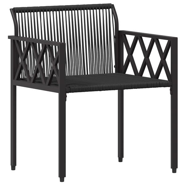 Grote foto vidaxl tuinmeubelset 3 st zwart en cream wit poly rattan tuin en terras tuinmeubelen