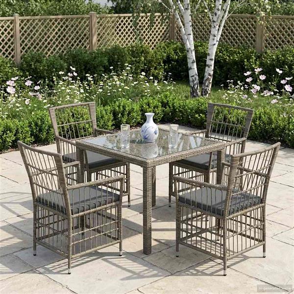 Grote foto vidaxl tuinstoelen 4 st grijs poly rattan tuin en terras tuinmeubelen