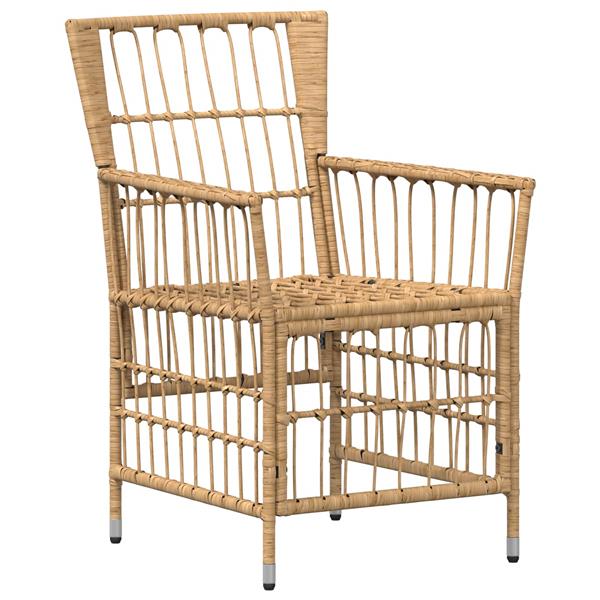 Grote foto vidaxl tuinstoelen 4 st naturel pe rattan staal en polyester stof tuin en terras tuinmeubelen