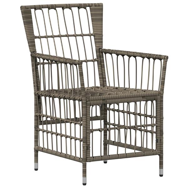 Grote foto vidaxl tuinstoelen 2 st grijs pe rattan staal en polyester stof tuin en terras tuinmeubelen