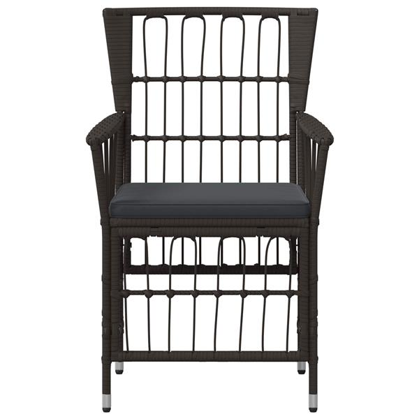 Grote foto vidaxl tuinstoelen 2 st zwart pe rattan staal en polyester stof tuin en terras tuinmeubelen