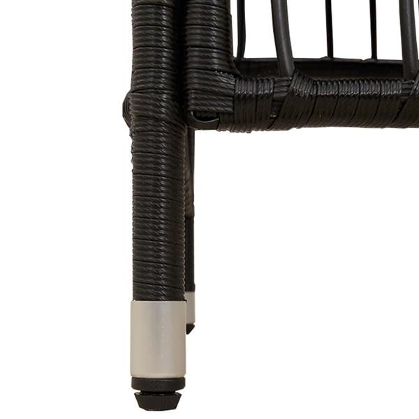Grote foto vidaxl tuinstoelen 2 st zwart pe rattan staal en polyester stof tuin en terras tuinmeubelen