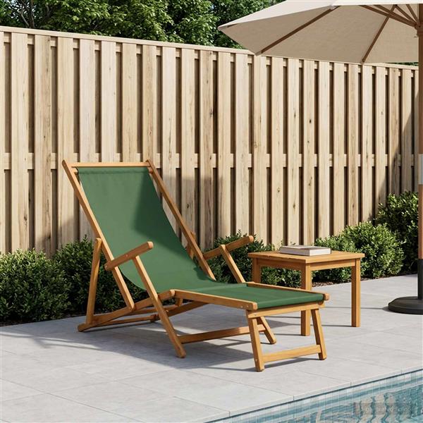 Grote foto vidaxl opvouwbare zonnebed 3 positie massief eucalyptus hout groen tuin en terras tuinmeubelen