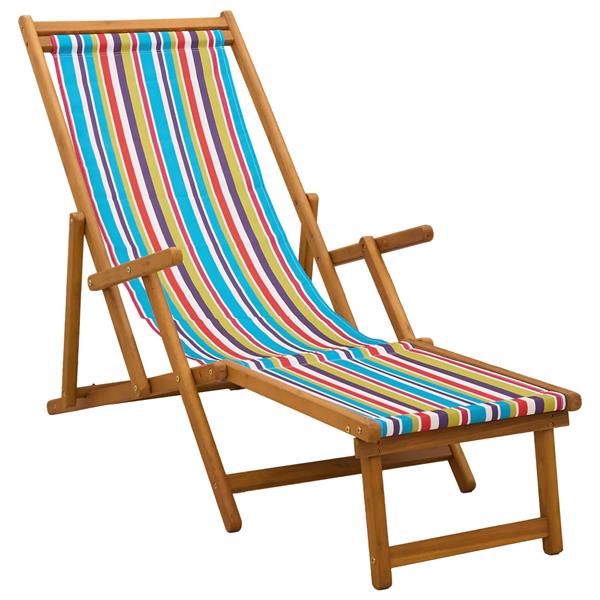 Grote foto vidaxl opvouwbare zonnebed 3 positie massief eucalyptus hout tuin en terras tuinmeubelen