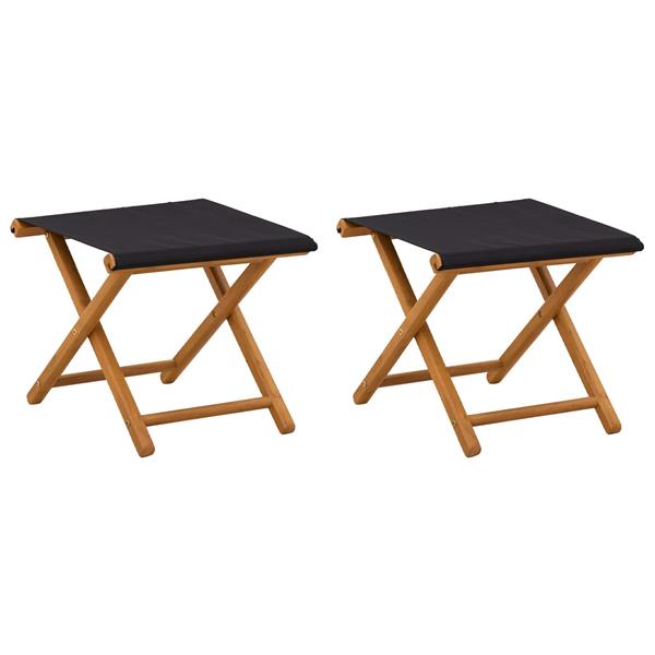 Grote foto vidaxl ligstoel 2 pcs massief eucalyptushout zwart tuin en terras tuinmeubelen