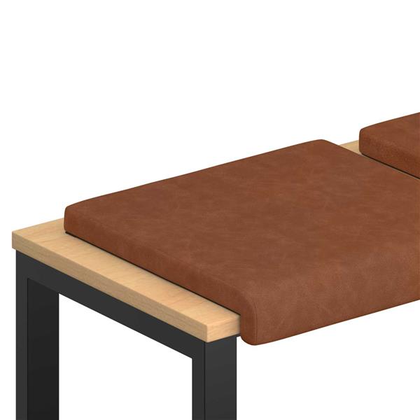 Grote foto vidaxl bankkussen 4 st kunstleer bruin diepte 35 cm huis en inrichting woningdecoratie