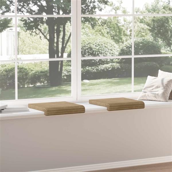 Grote foto vidaxl bankkussen 2 st pluche corduroy taupe diepte 35 cm huis en inrichting woningdecoratie