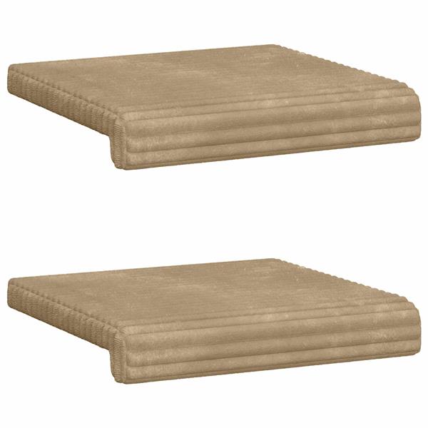 Grote foto vidaxl bankkussen 2 st pluche corduroy taupe diepte 35 cm huis en inrichting woningdecoratie