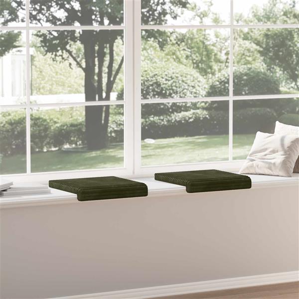 Grote foto vidaxl bankkussen 2 st pluche corduroy groen diepte 35 cm huis en inrichting woningdecoratie