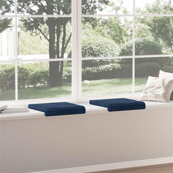 Grote foto vidaxl bankkussen 2 st pluche corduroy marineblauw diepte 35 cm huis en inrichting woningdecoratie