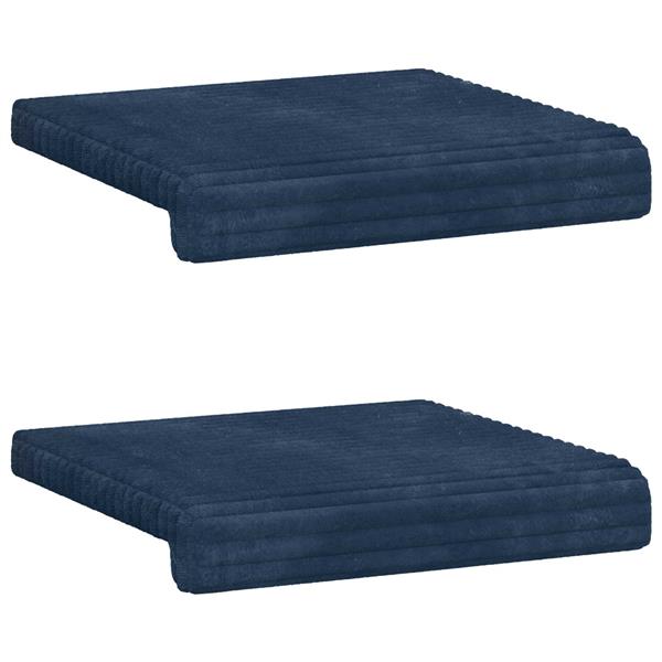 Grote foto vidaxl bankkussen 2 st pluche corduroy marineblauw diepte 35 cm huis en inrichting woningdecoratie