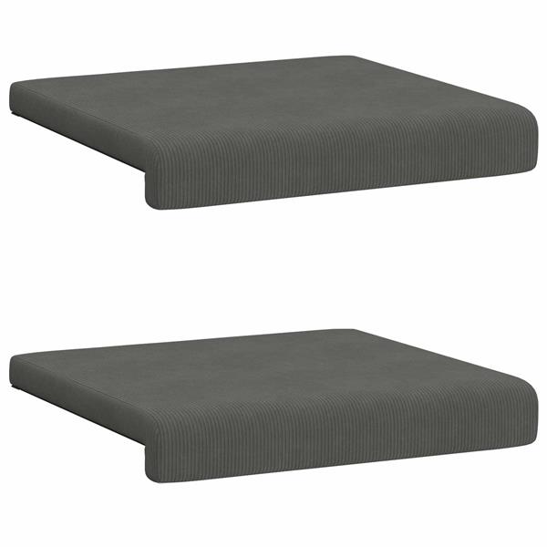 Grote foto vidaxl bankkussen 2 st corduroy donkergrijs diepte 35 cm huis en inrichting woningdecoratie