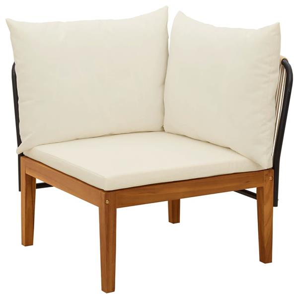 Grote foto vidaxl tuin hoek sofa met kussens massief acaciahout touw naturel tuin en terras tuinmeubelen