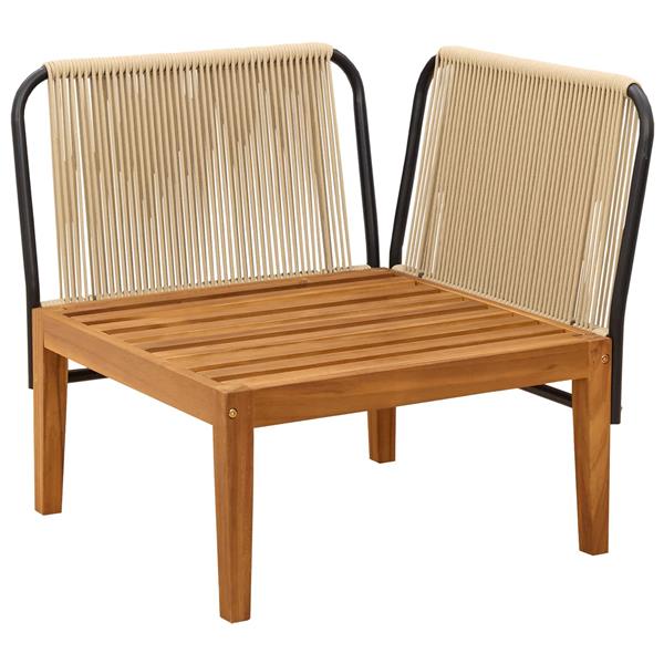 Grote foto vidaxl tuin hoek sofa met kussens massief acaciahout touw naturel tuin en terras tuinmeubelen