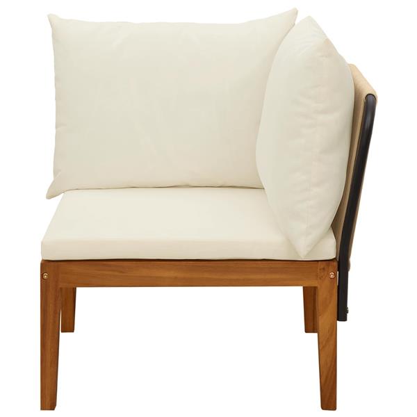 Grote foto vidaxl tuin hoek sofa met kussens massief acaciahout touw naturel tuin en terras tuinmeubelen