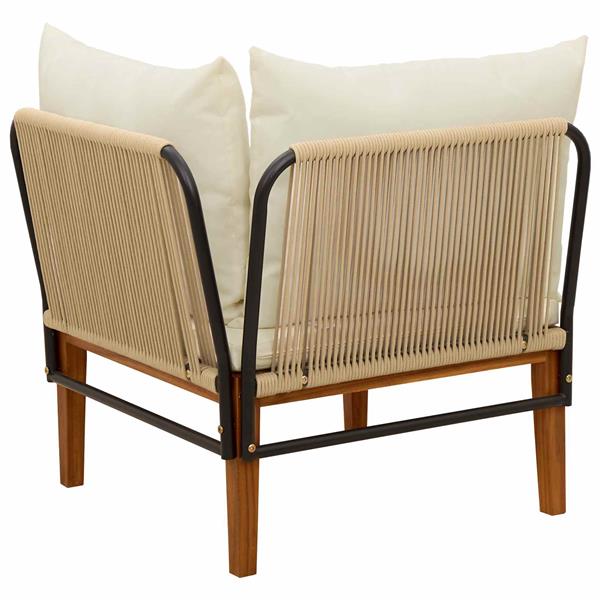 Grote foto vidaxl tuin hoek sofa met kussens massief acaciahout touw naturel tuin en terras tuinmeubelen