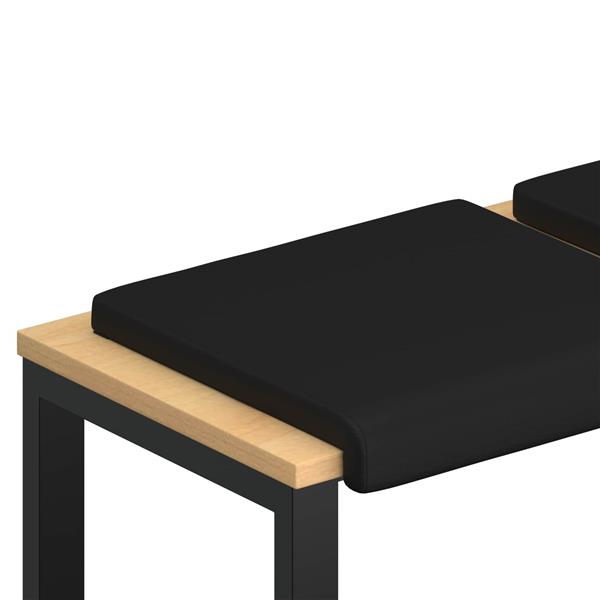 Grote foto vidaxl bankkussen 2 st kunstleer zwart diepte 35 cm huis en inrichting woningdecoratie