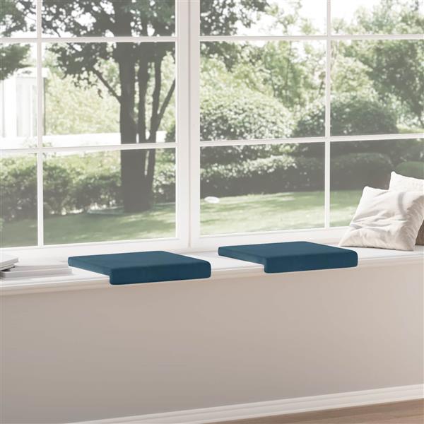Grote foto vidaxl bankkussen 2 st fluweel blauw diepte 35 cm huis en inrichting woningdecoratie