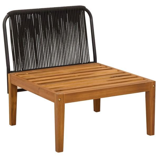Grote foto vidaxl tuin midden sofa met kussens massief acaciahout touw naturel tuin en terras tuinmeubelen