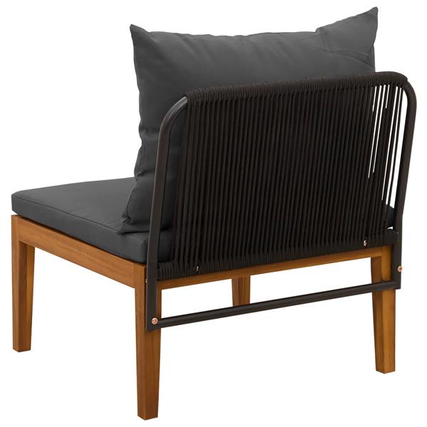 Grote foto vidaxl tuin midden sofa met kussens massief acaciahout touw naturel tuin en terras tuinmeubelen