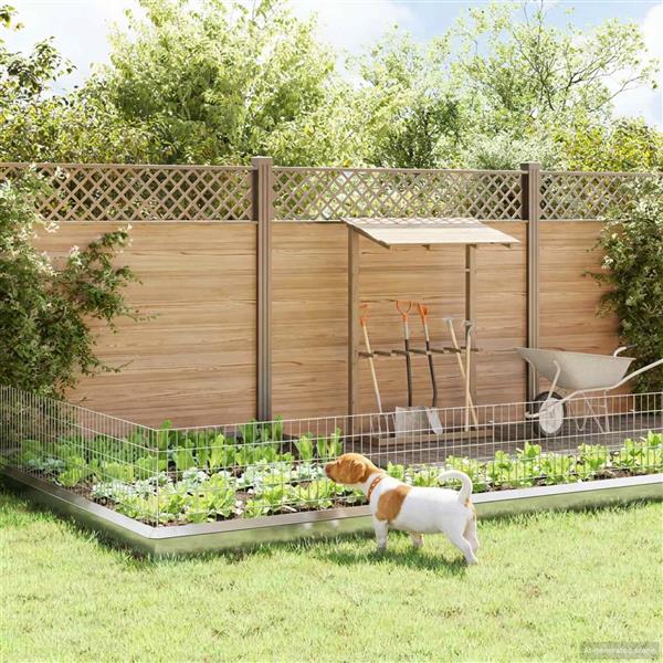 Grote foto vidaxl tuin omheining met palen 12 st 95 x 50 cm gegalvaniseerd staal tuin en terras hekken en schuttingen
