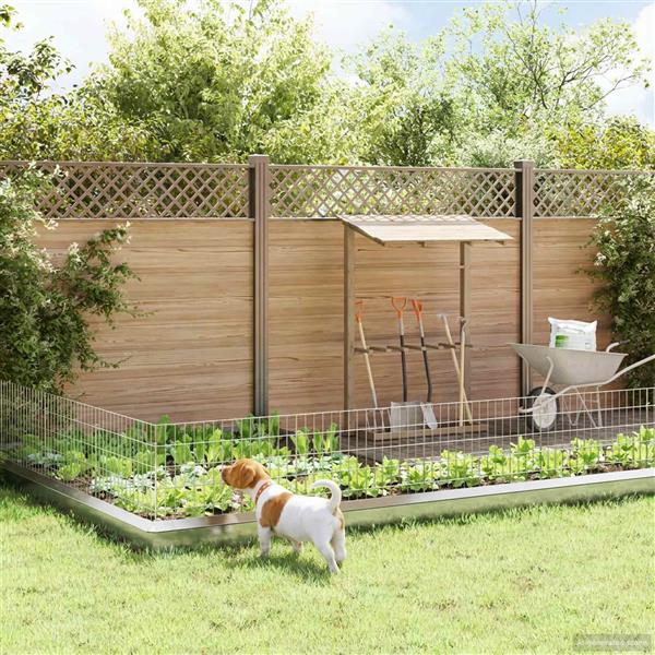 Grote foto vidaxl tuin omheining met palen 12 st 75 x 50 cm gegalvaniseerd staal tuin en terras hekken en schuttingen