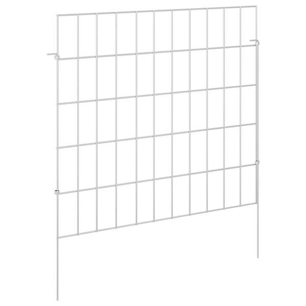 Grote foto vidaxl tuin omheining met palen 24 st 55 x 50 cm gegalvaniseerd staal tuin en terras hekken en schuttingen