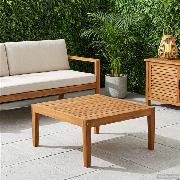 Grote foto vidaxl tuinstafel massief acaciahout naturel 60 x 60 x 30 cm tuin en terras tuinmeubelen