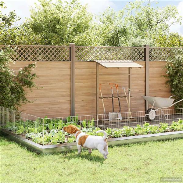 Grote foto vidaxl tuin omheining met palen 24 st 35 x 50 cm gegalvaniseerd staal tuin en terras hekken en schuttingen