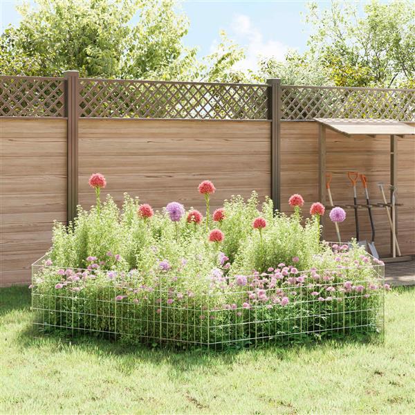 Grote foto vidaxl tuin omheining met palen 24 st 35 x 50 cm gegalvaniseerd staal tuin en terras hekken en schuttingen