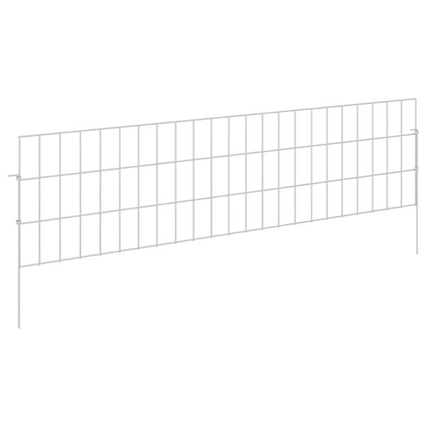 Grote foto vidaxl tuin omheining met palen 24 st 115 x 30 cm gegalvaniseerd staal tuin en terras hekken en schuttingen