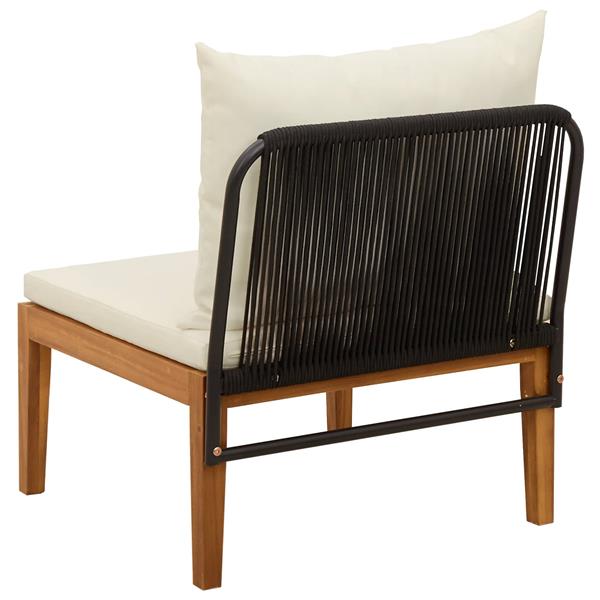 Grote foto vidaxl tuin midden sofa met kussens massief acaciahout touw naturel tuin en terras tuinmeubelen