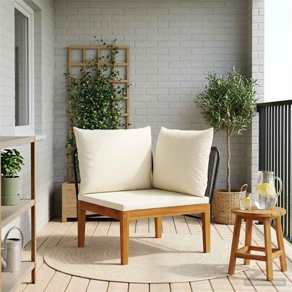 Grote foto vidaxl tuin hoek sofa met kussens massief acaciahout touw naturel tuin en terras tuinmeubelen