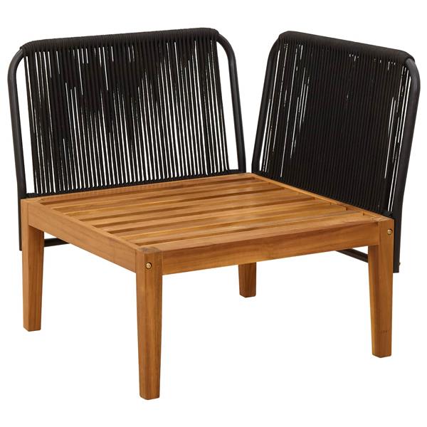 Grote foto vidaxl tuin hoek sofa met kussens massief acaciahout touw naturel tuin en terras tuinmeubelen