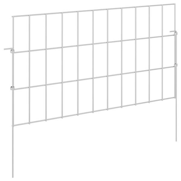 Grote foto vidaxl tuin omheining met palen 48 st 55 x 30 cm gegalvaniseerd staal tuin en terras hekken en schuttingen