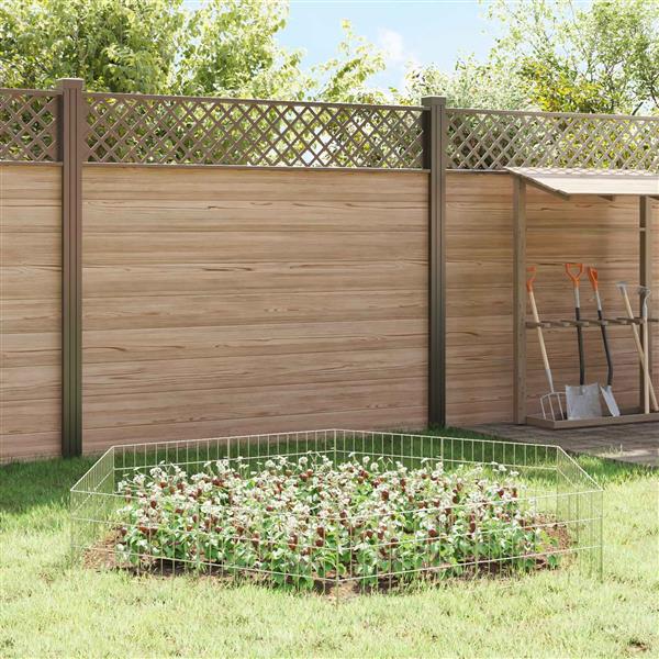 Grote foto vidaxl tuin omheining met palen 48 st 55 x 30 cm gegalvaniseerd staal tuin en terras hekken en schuttingen