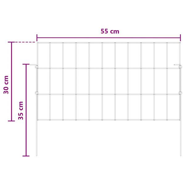 Grote foto vidaxl tuin omheining met palen 48 st 55 x 30 cm gegalvaniseerd staal tuin en terras hekken en schuttingen