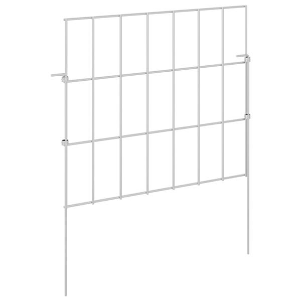 Grote foto vidaxl tuin omheining met palen 48 st 35 x 30 cm gegalvaniseerd staal tuin en terras hekken en schuttingen