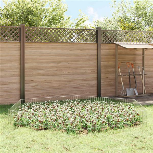 Grote foto vidaxl tuin omheining met palen 48 st 35 x 30 cm gegalvaniseerd staal tuin en terras hekken en schuttingen