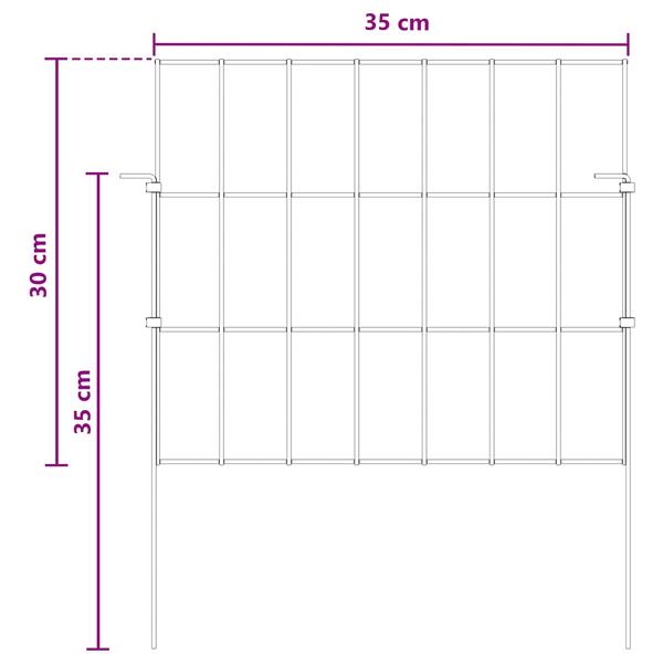 Grote foto vidaxl tuin omheining met palen 48 st 35 x 30 cm gegalvaniseerd staal tuin en terras hekken en schuttingen