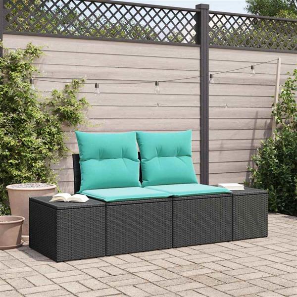 Grote foto vidaxl tuinbank met kussen 184 x 62 x 69 cm poly rattan tuin en terras tuinmeubelen