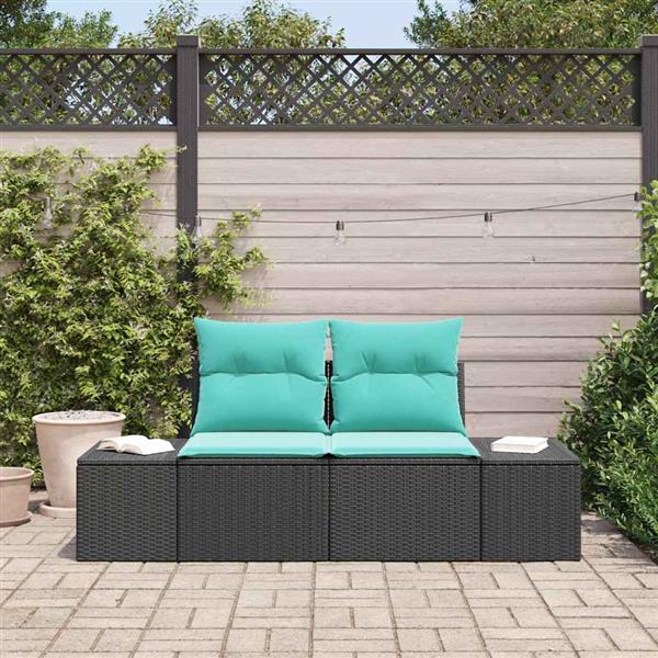 Grote foto vidaxl tuinbank met kussen 184 x 62 x 69 cm poly rattan tuin en terras tuinmeubelen
