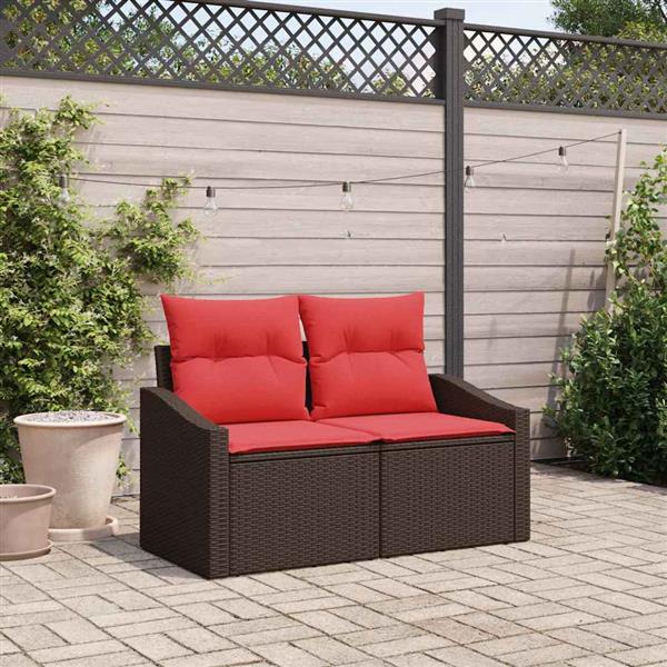 Grote foto vidaxl tuinbank bruin 123 x 62 x 69cm poly rattan tuin en terras tuinmeubelen
