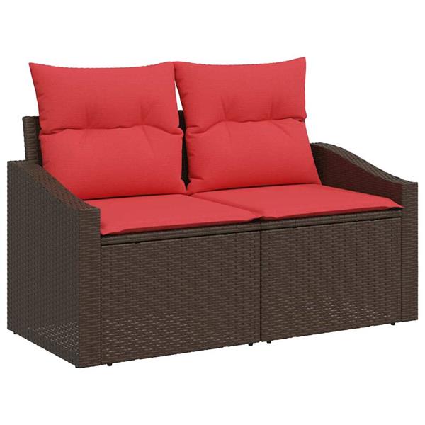 Grote foto vidaxl tuinbank bruin 123 x 62 x 69cm poly rattan tuin en terras tuinmeubelen
