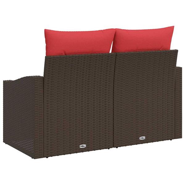 Grote foto vidaxl tuinbank bruin 123 x 62 x 69cm poly rattan tuin en terras tuinmeubelen