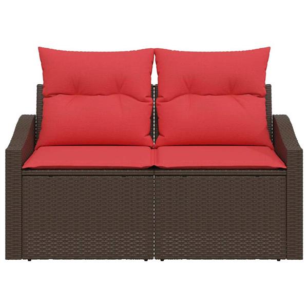 Grote foto vidaxl tuinbank bruin 123 x 62 x 69cm poly rattan tuin en terras tuinmeubelen