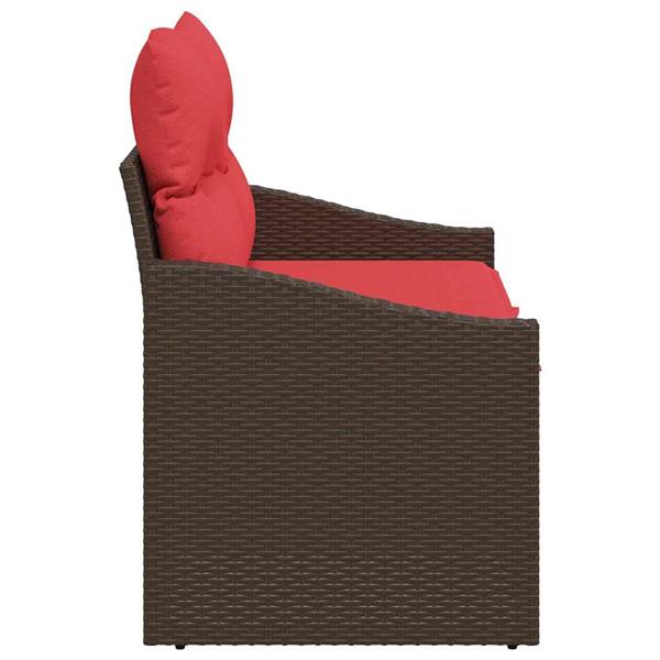 Grote foto vidaxl tuinbank bruin 123 x 62 x 69cm poly rattan tuin en terras tuinmeubelen